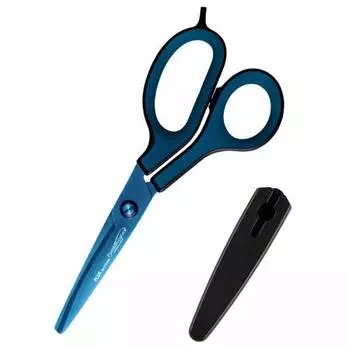 Plus Scissors Fit Cut Curve Premium Titanium Asymmetric Premium Blue 34-553