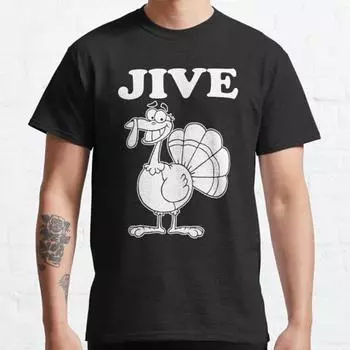 Plus Size S-3XL Jive Turkey Printed T-shirt Men s Tops Fashion Clothes Tees S чёрный