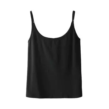 Plus size women clothing [Basic U-Collar Vest] Chubby Girl Summer Slimming Inner wear Cover Supernumerary Breast Thread Sling Top Night Sky Black 4XL