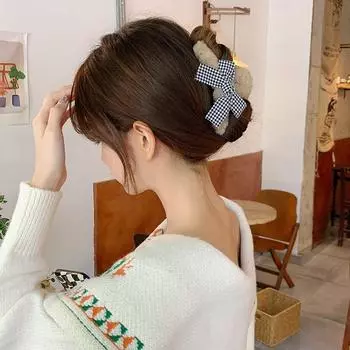 Plush Flower Bathing Bow Korean Style Crab Clips Bear Hair Claws Women Hair Clips Hair Accessories коричневый