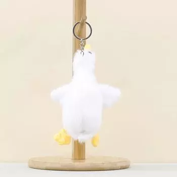 Plush Keychain Soft Goose Pendant Compact Size Travel Bag Ornament Doll Gift