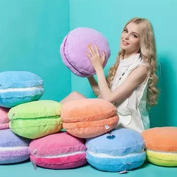 Plush Macaron Cute Cushion Cover With Pp Cotton Fill For Sofa And Chair Decor Lavande