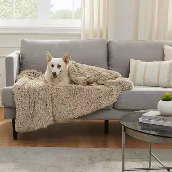 Plush Pet Dog Blankets Double Layer Warmth Dog Bed Mat for Small Medium Large Dog Cat Sofa Cushion Mattress Sleeping Blanket S 55x35cm светло-серый