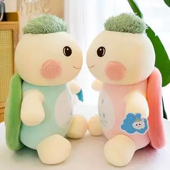 Plush Pillow Easy-carrying Novel Exquisite Workmanship Comfortable Turtle Animal Plush Cushion for Bedroom 30cm зелёный