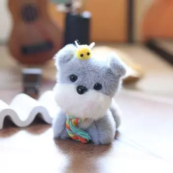 Plush Puppy Keychain Stuffed Toy Backpack Accessory Gift For Decor Nursery