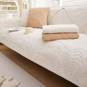 Plush Sofa Cushion Winter Nordic Minimalist Style Thickened Non-Slip Cushion Leather Sofa Cover 70*70cm