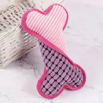Plush Squeaky Bone Toys Suitable For Dogs Chewing Stuffed Toys Puppy Gifts Pet Supplies зелёный