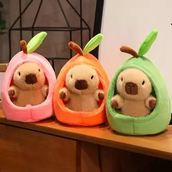 Плюшевая игрушка Fruit House Кукла Капибала Подушка для сна Большая плюшевая праздничная кукла в подарок Kawaii Креативная тряпичная кукла Подушка 20cm оранжевый