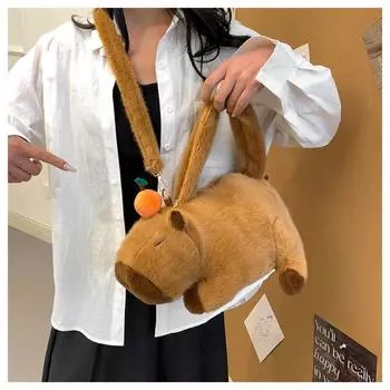 Плюшевая сумка капибара Kawaii, модная плюшевая кукла, меховая сумка, детская сумка, мини-рюкзак, сумки, подарки для подруги
