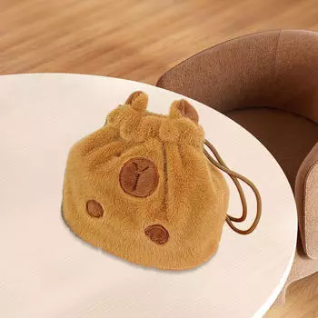 Плюшевая женская сумка Capybara Drawstring Handbag, легкий кошелек, праздники