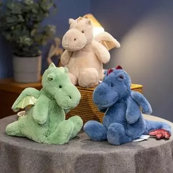 Плюшевые игрушки Flying Dragon Kawaii Animal Dinosaurs Подушка Мягкие куклы для малышей Accompany Peluche Gift 30cm зелёный