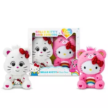 Плюшевый коллекционный набор Care Bears Hello Kitty Loves Cheer Bear 10 (2 шт.) - Мягкий и приятный на ощупь материал