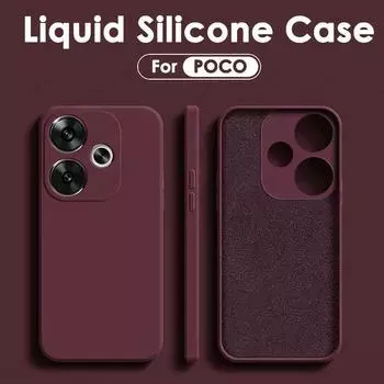 Poco F6 PocoF6 Poco F 6 Pro Чехол Жидкий Силиконовый Мягкий ТПУ Чехол для Телефона Чехол Для Xiaomi Poco F6 Poco F 6 F6Pro PocoF6 Pro For Poco F6