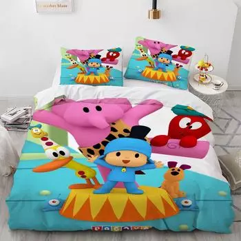 POCOYOS-3D Printed Duvet Cover and Pillowcase, Bedding Set, Double, Full, Queen, King Size, Quilt Cover, Home Textiles, 2 Pcs 135x200cm-2pcs
