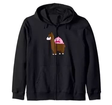 Подарочная толстовка с капюшоном Riding Llama Zip Blobfisch, футболка