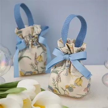 Подарочная упаковка из холста Eid Gift Холст Подарочная сумка для конфет с жемчужной нитью Мусульманская исламская праздничная вечеринка Детская подарочная коробка для ювелирных изделий