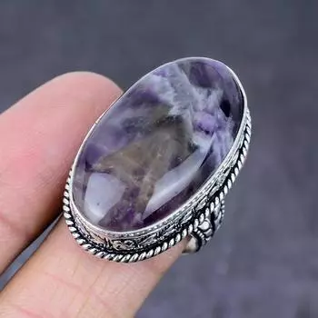 Подарочное кольцо из серебра 925 пробы с аметистом и шевроном, размер 9,5 d6V54