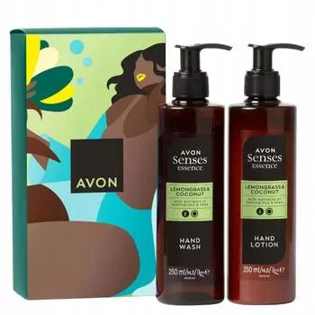 Подарочный набор Avon Senses: Крем для рук с лимонной травой и кокосом
