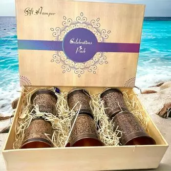 Подарочный набор из 6 предметов из чистого медного стекла (Античный Зуд)