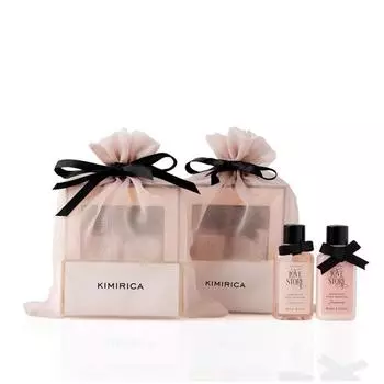 Подарочный набор Kimirica Nothing But Love Duo Potli | Аромат гардении | Содержит гель для душа, лосьон для тела, мочалку и многоразовый Potli