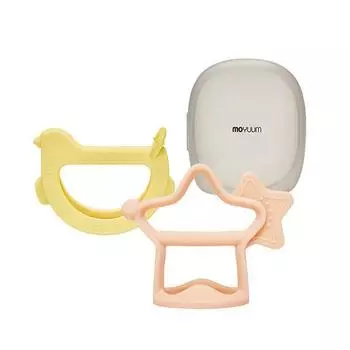 Подарочный набор прорезывателей на запястье Moyoum, прорезыватель на запястье + специальный футляр, птичий лимон + звездчатый коралловый бежевый, 1 комплект, корейские детские товары