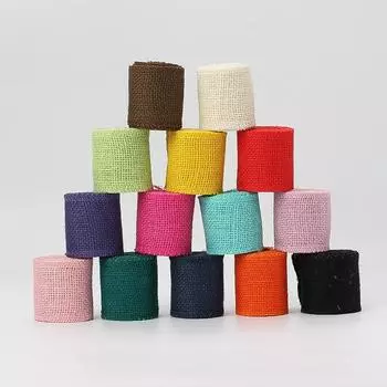 Поделки и подарки Декоративная конопляная лента Ручная работа DIY Красочная лента с манжетами в рулоне из конопли 2 м оранжевый