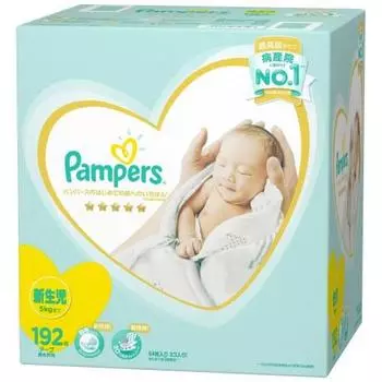 Подгузник Pampers для новорожденных Размер (~5кг) Лента 192 шт. для первой кожи (64 шт. x 3 упаковки)