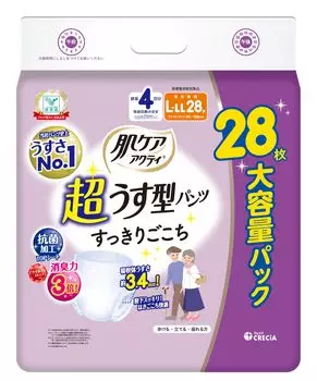 Подгузники для взрослых Acty Skin Care Ultra Thin Slim Pants Absorbing 28 простыней 4-Dose L-LL