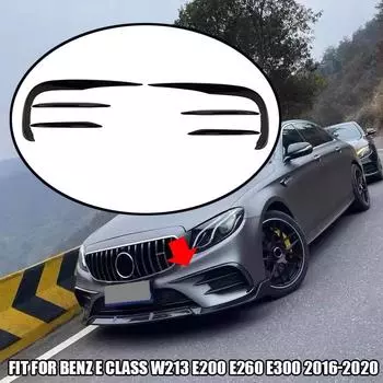 Подходит для аксессуаров Mercedes-Benz E Class W213 E200 E260 E300 2016-2020 Передний бампер, сплиттер, противотуманная фара, решетка радиатора, накладка Spo