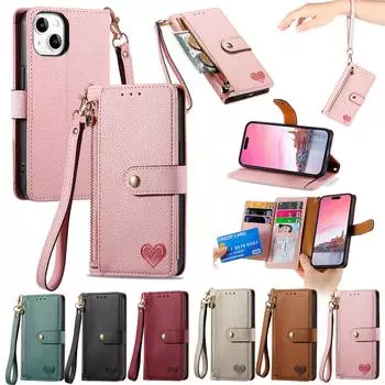 Подходит для iPhone15 Pro Max Чехол для мобильного телефона All-inclusive Lychee Pattern Card Чехол Apple 14/13/12 Apple 15 Pro Max/Ultra