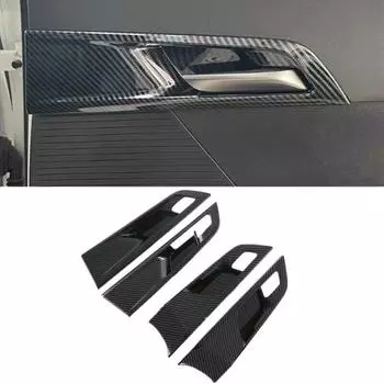 Подходит для MG4 EVMulan 2022-2024 ABS Carbonfiber Внутренняя дверная ручка Крышка дверной чаши Рамка Накладка Наклейка Автомобильные аксессуары