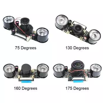 Подходит для Raspberry Pi 4 Camera 5MP 1080p Night Vision OV5647 75/130/160/175 Degree Focus Camera Module Development Board 130 Degrees