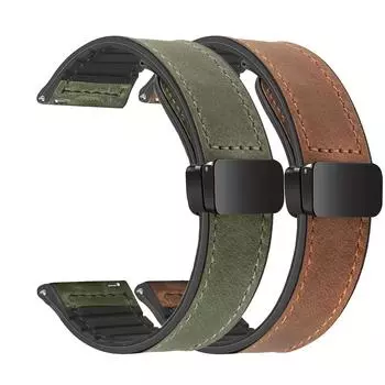 Подходит для Samsung Iwatch Crazy Horse Pattern силиконовый кожаный ремешок с магнитной застежкой ремешок для часов 20mm чёрный