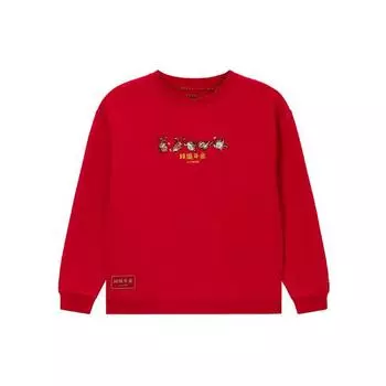 Подкладка Sports Trend Series Prosperous Gold Print Свободный пуловер с круглым вырезом Толстовка Топы унисекс Красный AWDS163-2 L