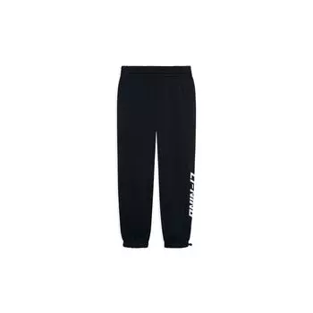 Подкладка Trendy Series, однотонные, с буквенным принтом, на флисовой подкладке, теплые трикотажные спортивные штаны с эластичным поясом, унисекс, черные AKLSB15-2 XL