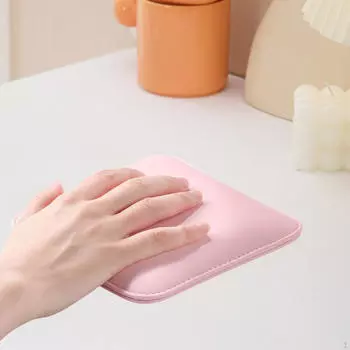 Подлокотник 15 см x 15 см, нескользящий, из искусственной кожи, многоцелевой, эргономичный, квадратный, для ногтей розовый