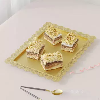 Поднос для торта с фруктовым кексом прямоугольный для вечеринки по случаю дня рождения золотой