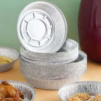 Поднос из фольги для фритюрницы Коробка из фольги Противень для духовки Коробка из алюминиевой фольги Одноразовая посуда Миска из алюминиевой фольги Коробка для ланча Round small (10 pieces)