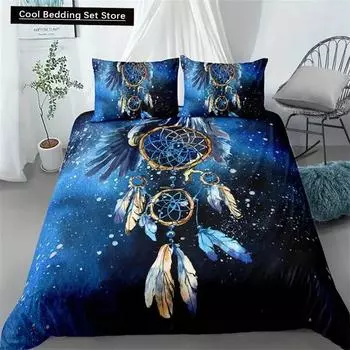 Пододеяльник из перьев King Queen Size Wave Flower Ukiyo-e Style Комплект постельного белья Восточная культура 2/3 шт. Полиэстеровый пододеяльник EU single(135x200cm)
