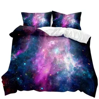 Пододеяльник Star Space Dusty Gas Cloud Nebula и звездные скопления в открытом космосе Комплект постельного белья из полиэстера Double Queen King Size 70x133cm 2pcs