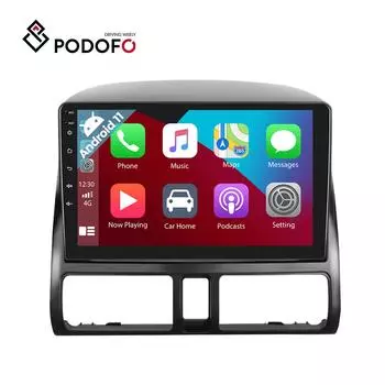 Podofo 1 + 16G Android 10,0 2 Din 9-дюймовый автомобильный радиоприемник для Honda CRV 2002-2006 с Carplay Android Auto GPS WI-Fi сенсорный экран BT FM USB