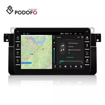 Podofo 8-Zoll-Android 8.1 HD Авторадио Оперативная память 1 ГБ + ПЗУ 16 ГБ Авто-плеер GPS-навигация Аудио WIFI Mirrorlink FM Bluetooth-плеер для BMW E46 Auto-Hifi