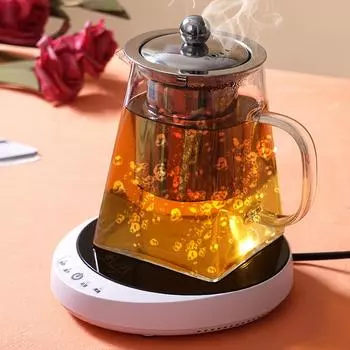 Подогреватель для чашек 100°C, подогреватель для кружек, чайник, подставка под стакан, электрическая плита, индукционная плита, электрогрелка для кофе, молока, чая, 200 Вт белый