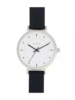 [Подписаться] Часы TEA SPOON Basic Rubber Belt Watch N01522S-1 BK/WH женские белые