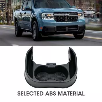 Подстаканник для воды на заднем сиденье для FORD Maverick 2024 TPE, центральная консоль, подстаканник, ящик для хранения в задней перегородке, салон автомобиля чёрный