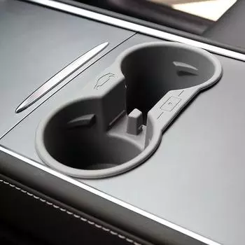 Подстаканник Model3 2023 для Tesla Model 3 Y, аксессуары для интерьера, центральная консоль, нескользящая силиконовая вставка для стакана с водой, держатель для телефона серый