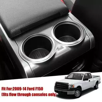 Подстаканник в задней центральной консоли для Ford F150 2009-2014 резиновый левый и правый бок с ковриком для напитков чистящие подкладки автомобильные аксессуары чёрный