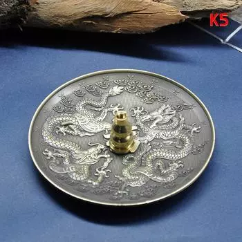 Подставка для благовоний из бронзы с изображением дракона и феникса, двенадцать знаков зодиака, антикварная нить, держатель для благовоний, комнатная сандаловая печь 5