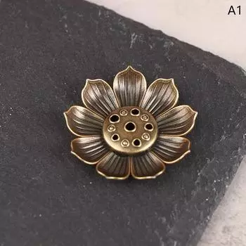 Подставка для палочки для благовоний из сплава, буддийская кадильница в форме лотоса, бронза, настурция
