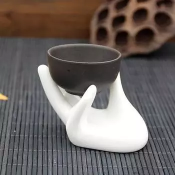 Подставка для яиц в форме руки Yousheng, прочная керамическая конструкция, простота в обслуживании, подставка для вареных яиц, контейнер для украшения стола белый
